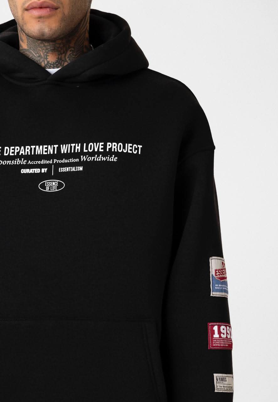 Black Stamps Hoodie