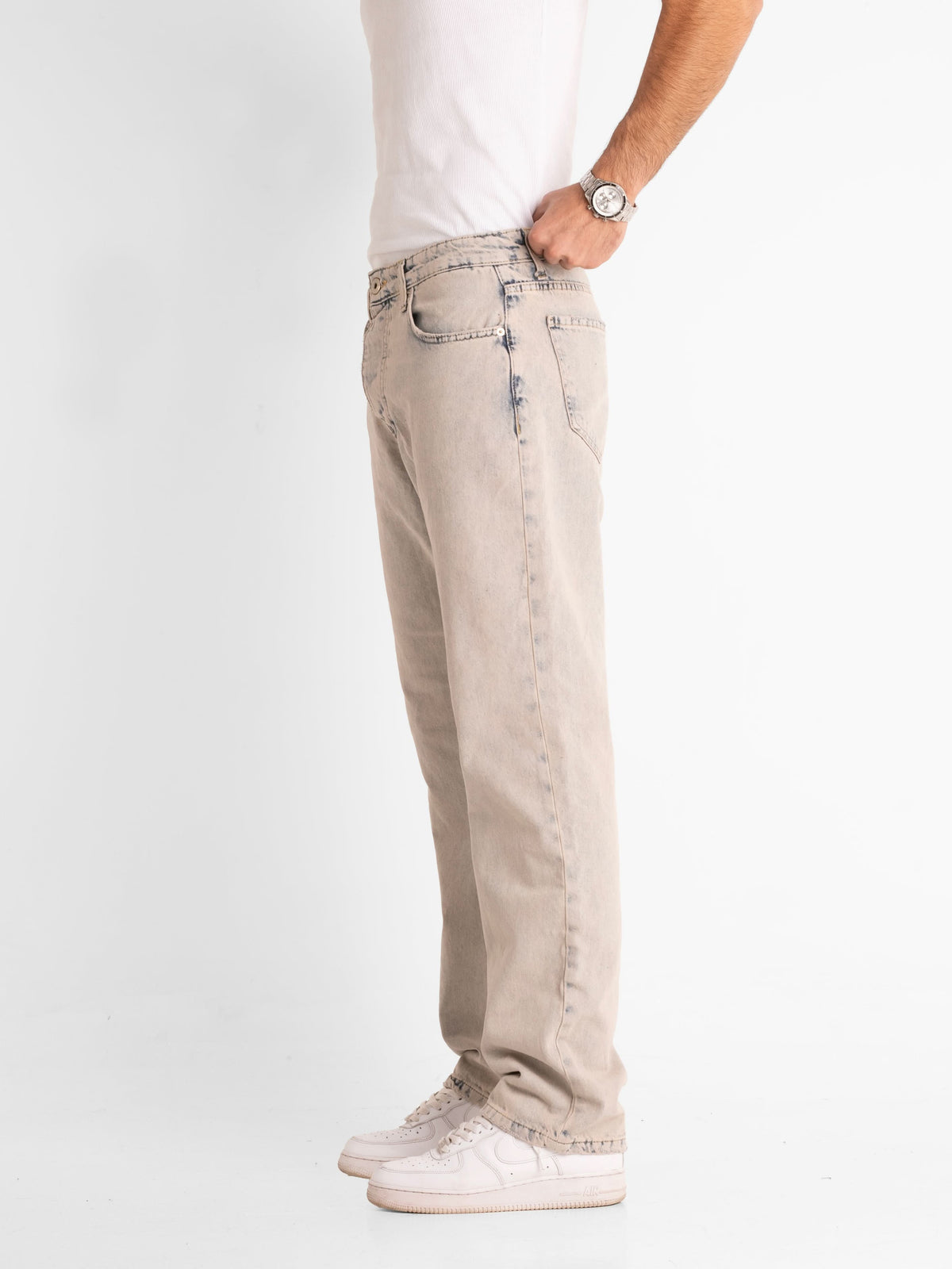Ice Blue Washed Baggy Jeans