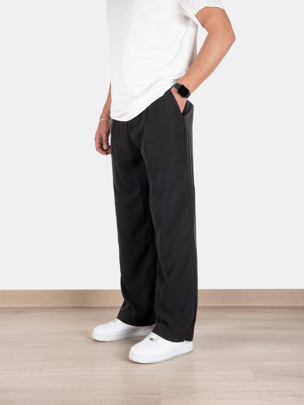 Casual Relaxed Fit Trousers - Black