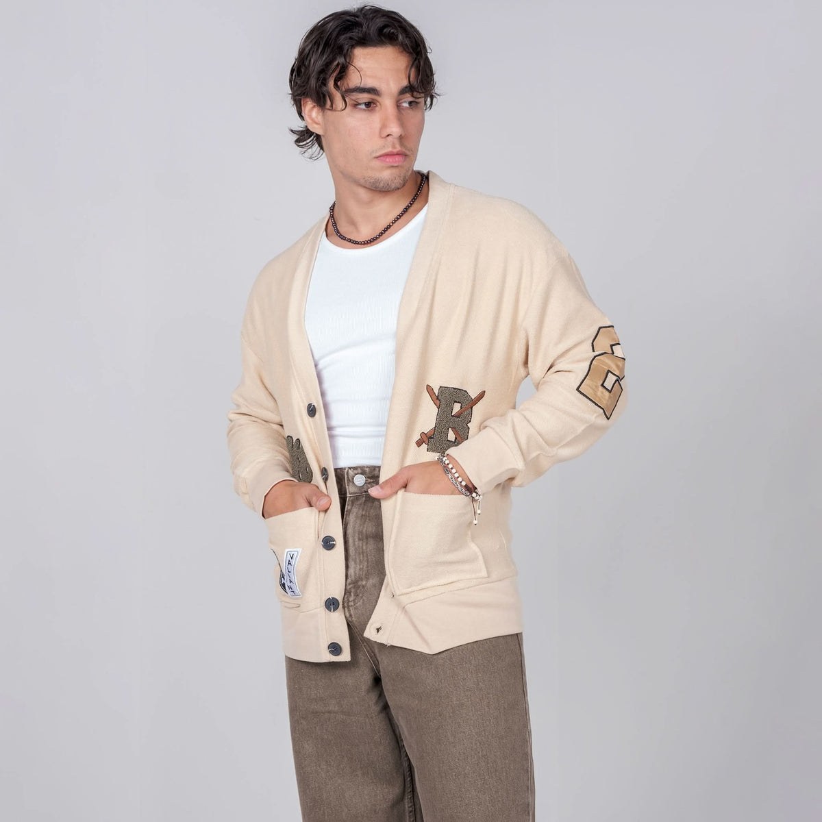 Cozy Beige Buttoned Cardigan