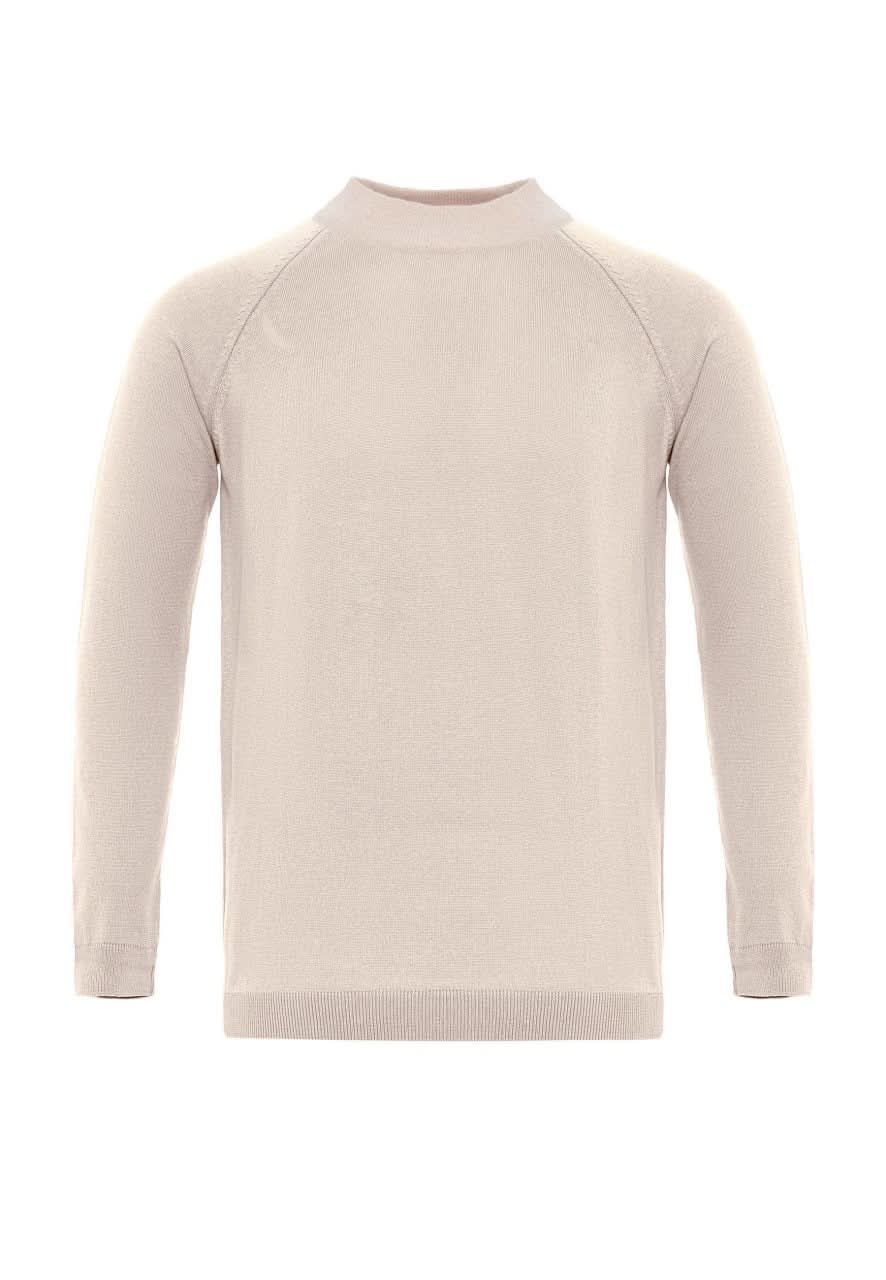 Half Turtleneck Slim Fit Knitwear in Beige