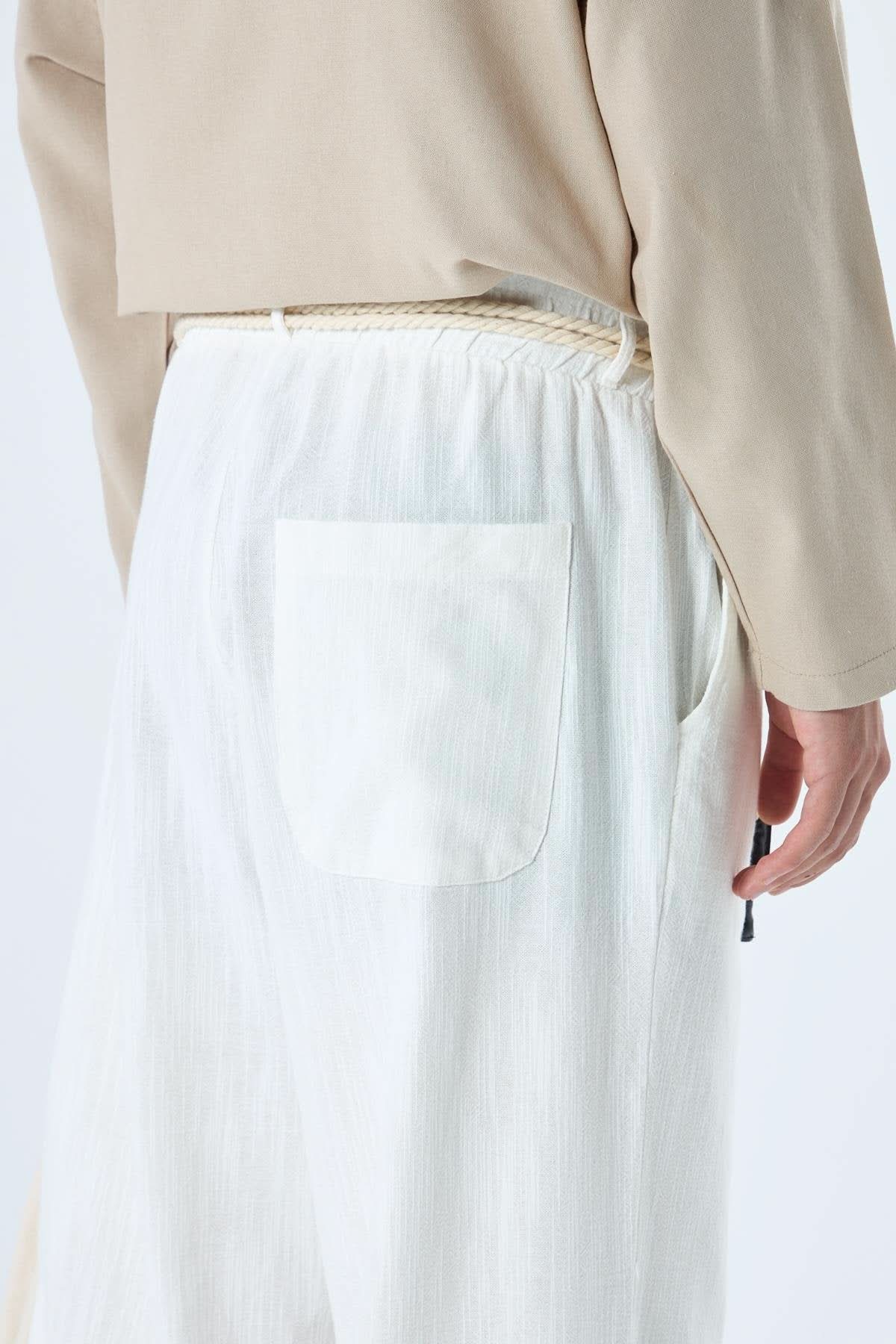 Cotton - Linen Pants with Belt