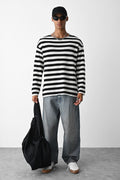Light Breeze Striped Knitwear in Black