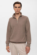 High Collar Sweater in Beige